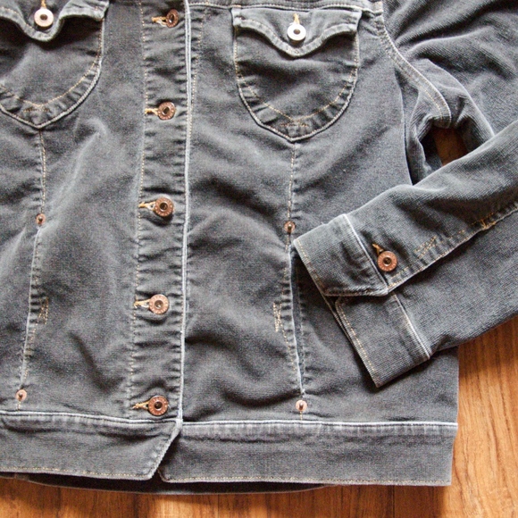 Jeanstar Corduroy Truckers Jacket Brown/Grey XL - Picture 3 of 7